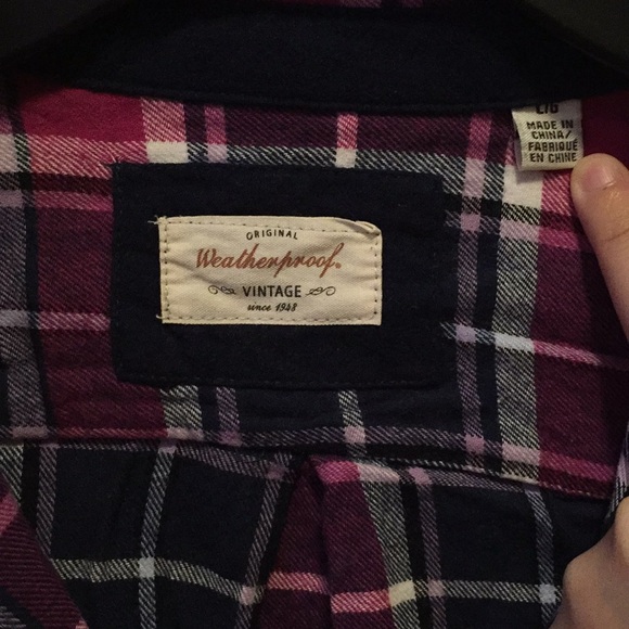 Pink/Blue/White Plaid Weatherproof Flannel - Picture 3 of 8